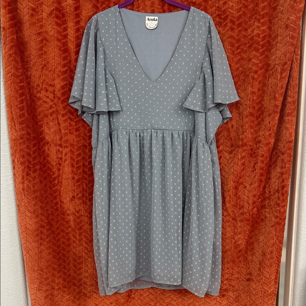 ARULA Blue Polka Dot Mini Dress Size 14/16